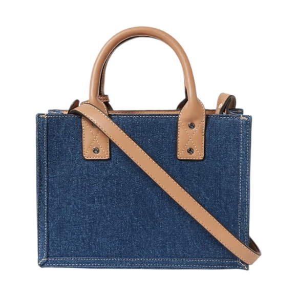 True Religion Denim Shoulder/crossbody Bag with Tan Trim and Hang Tag - Picture 2 of 5